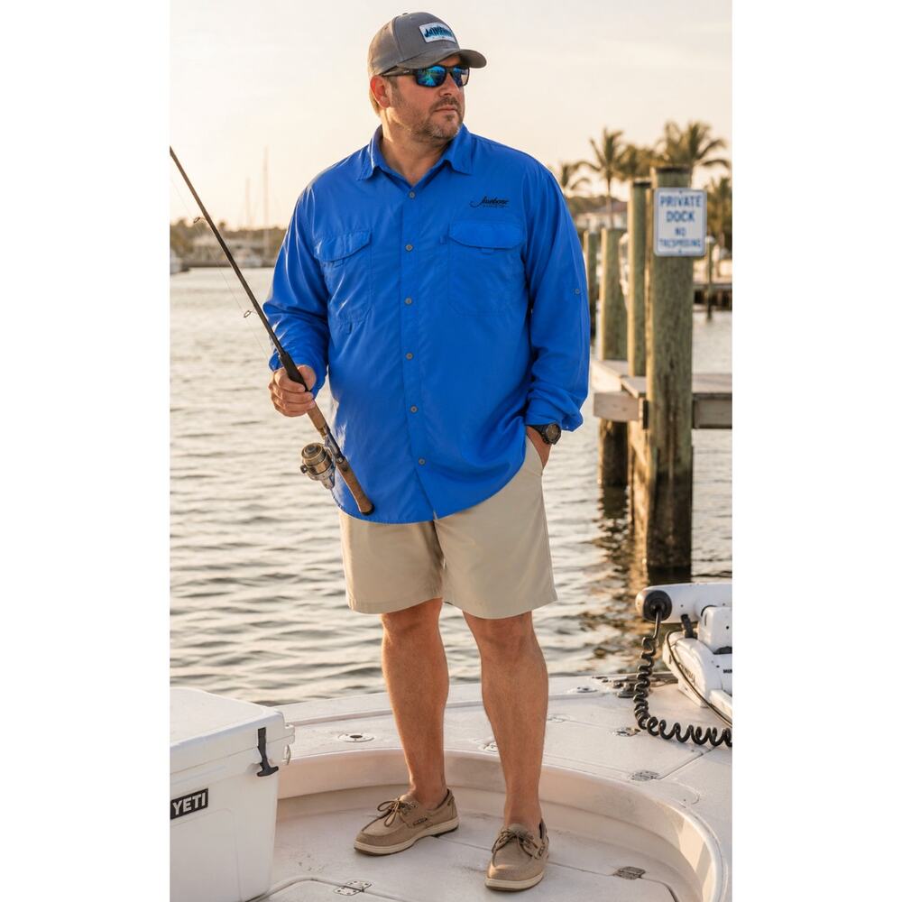 Jawbone Tackle Co. Long Sleeve Button Down Shirt Men's Sportswear Fishing SZ XL